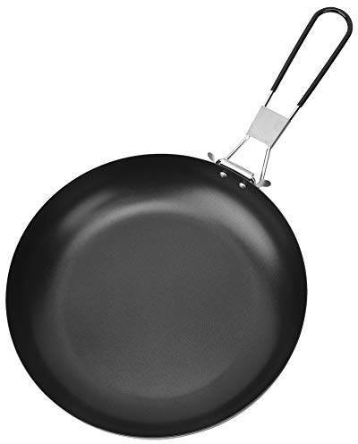 Hapivida Poêle à Frire de Camping, Poêle Antiadhésive Légère avec Poignée Pliable pour Cuisson Rapide en Plein Air, 24 cm en Téflon pour Pique-nique, Randonnée et Voyage