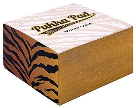Pukka Pad, Wild Memo Block – 500 Sheets of White 70GSM Note Paper – 80 x 80mm, Animal Printed Edges, Pack of 2