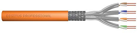 DIGITUS 250 m Cat 7 Netzwerkkabel - S-FTP (PiMF) Simplex - BauPVO Dca - LSZH Halogenfrei - 1200 MHz Kupfer AWG 23/1 - PoE+ Kompatibel - LAN Kabel Verlegekabel Ethernet Kabel - Orange