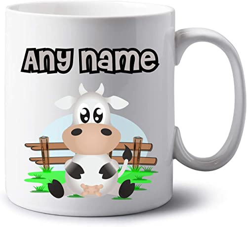 Personalised Jumbo 20oz Mug - Farm Animal Cow Mug Extra Large Coffee Tea Cup with Name - Novelty Birthday Christmas Gifts for Women Men