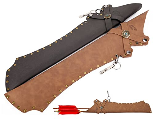 Lamehfyo Bogenschießen Pfeilköcher PU Leder Pfeilhalter Taille Hängende Pfeilköcher Einstellbare Hüftköcher für Pfeile LH/RH Seitenköcher (Grau)