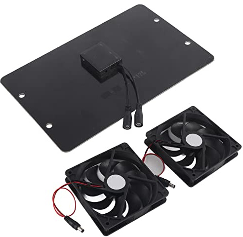 lyrlody Solarpanel-Lüfter-Kit, 10 W 12 V Solarpanel-betriebener Doppellüfter mit 1 M Kabel, Wasserdichter Solar-Abluftventilator für Gewächshäuser, Hühnerställe, Schuppen, Hundehütten