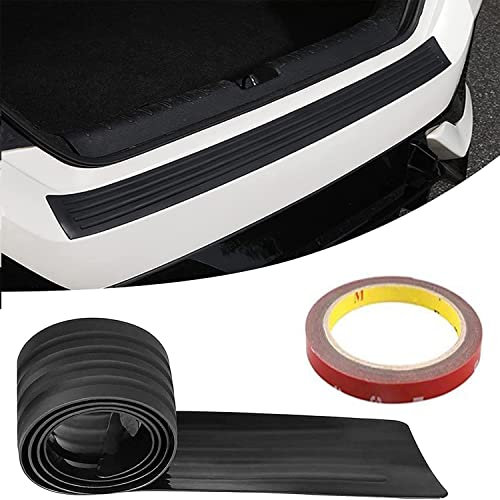 JINJUMEI Stoßstangenschutz aus Gummi, Schwellerschutz für den Kofferraum, Selbstklebender Heckstoßstangenschutz,Auto Einstiegsleisten Kantenschutz Aufkleber für Autos (90x8CM)