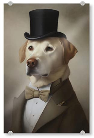 artboxONE Acrylglasbild 30x20 cm Tiere Herr Labrador Bild hinter Acrylglas - Bild Hund Gentleman Haustier