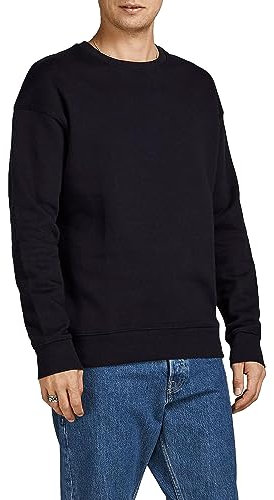 JACK & JONES Mens Jjebradley Crew Noos Sweater, Black, L UK