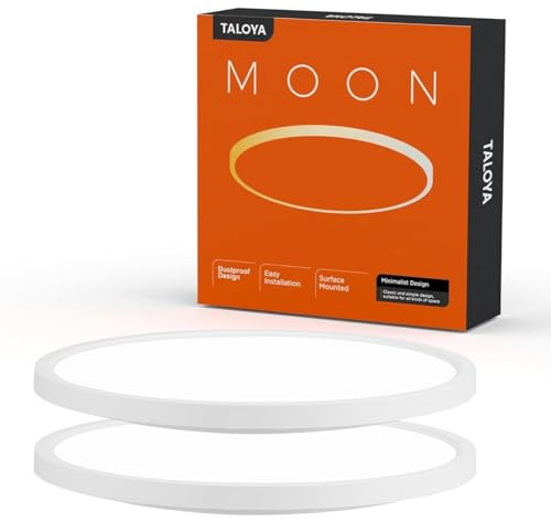 TALOYA 2 Pack of White 10 Inch Ceiling Mount LED Light Fixture, 5-in-1 CCT Selectable, 2000lw 20W Super Bright Round Ultra Slim Surface Mounted Lamp for Basement Foyer Hallway Kitchen