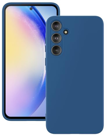 Foluu Liquid Silicone Case für Samsung Galaxy A55 5G Hülle, Silikon stoßfeste Handyhülle mit [weichem, kratzfestem Mikrofaserfutter] für Samsung Galaxy A55 5G 2024 (Blau)