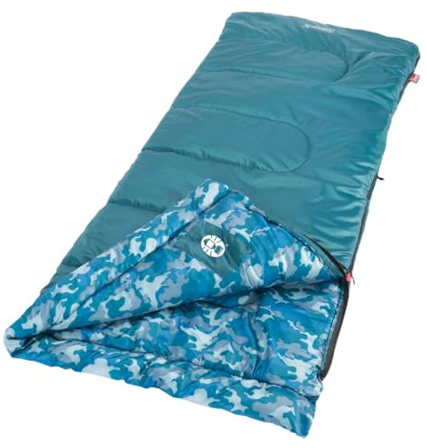 Coleman Kids 45°F Sleeping Bag for Children up to 5ft 5in Tall, Lightweight & Warm Sleep Sack for Indoor/Outdoor Use, Machine Washable