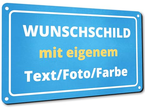 PRINT.GG - Schilder Selbst Gestalten - 2mm Alu-Dibond Viele Größen - Blechschild Selbst Gestalten - Personalisiert mit Text und Foto