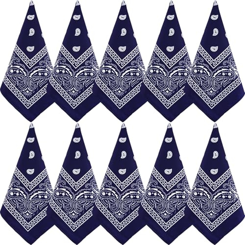 NACHLYNN 10 Stück Bandana Damen Herren,Bandana kopftuch Herren Paisley Muster Headwear Haar Schal Ansatz Handgelenk Kopf Biker kopftücher für damen