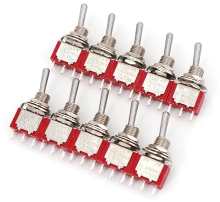 10Pcs SH T8013 Standard Lever 3Pin ON-ON 2-Position SPDT Toggle Switch 5A/125VAC ICXLPMC