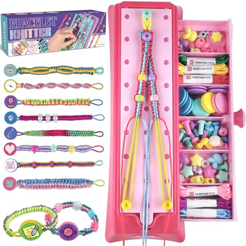 Freundschaftsarmband Selber Machen, Basteln Flechtset DIY Knüpfset für Kinder, Schmuckbastelsets Handwerk Basteln für Mädchen Alter 6-12,Freundschaft Armbänder Kunsthandwerks Bastelsets für Geschenke
