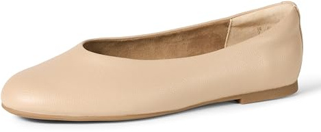 Amazon Essentials Ballerines à Col Élastique Femme, Beige Faux Cuir, 37 EU