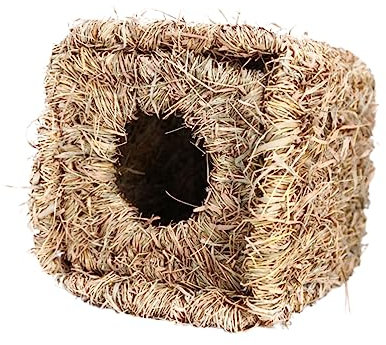 YARNOW Nido Artesanal Nido Tejido cabaña de Hierba escondida Casas de hámster casa de de Conejillo de Indias Nido Plegable jaulas para Conejos Nido de Conejo Nido de De Madera