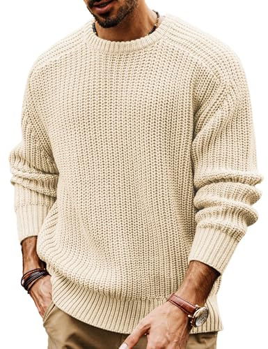 PJ PAUL JONES Men's Jumpers Crew Neck Chunky Knit Jumper Winter Sweater | Thick Sweater | Soft Touch | Casual Jumpers | Winter Warm