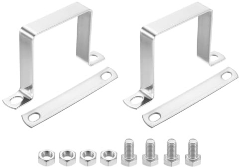 QUARKZMAN 2pz Morsetto a Sella a U, 70x70mm Fascette Stringitubo in Acciaio Inossidabile 304 Morsetti per Tubi per Porta Battente Chiusa Supporto Barra per Fissare Condutture Cavi