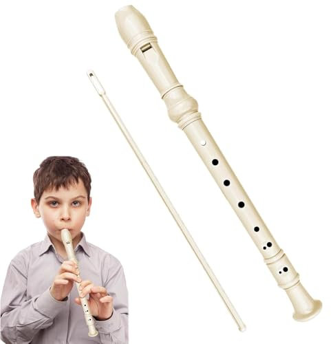 8 Löcher Blockflöte Kinder und Erwachsene, Flöte Deutsche Griffweise, Recorder Abnehmbar, Flute Anfänger, Blockflöten Kleinkind, Sopran Blockflötes Weiße, ABS Harz Kunststoffs mit Putzstock