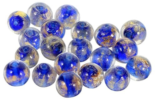 DIYEAH 20st Perlen-kits Perlen Für Serviettenringe Verschiedene Perlen Makrameeperlen Großes Loch Kleine Perlen Anhänger Aus Tonperlen Leuchtende Perlen Pop-perlen Perlendekor Blue Glas