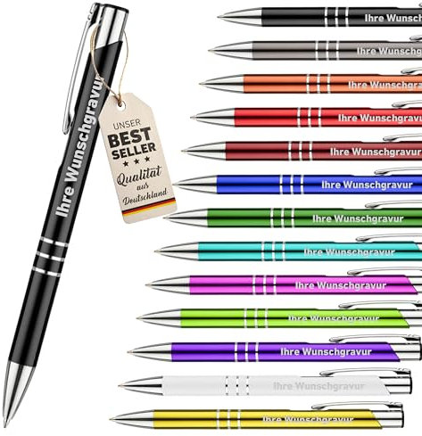 DTF Direkt Kugelschreiber mit Gravur - Scotty - Personalisiert (+13 Farben) - Geschenke mit Wunschtext, Anzahl:10