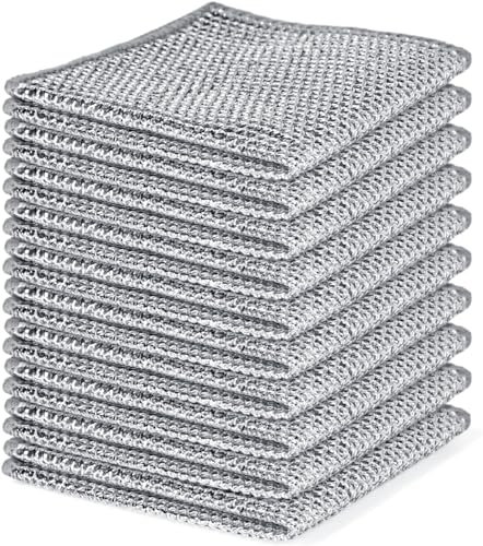 Multifunctional Non-Scratch Wire Dishcloth 2025 Upgraded Steel Wire Dish Towel for Wet and Dry Wire Dishcloth for Dishes Sinks Counters Tops of Stoves (10 pcs)