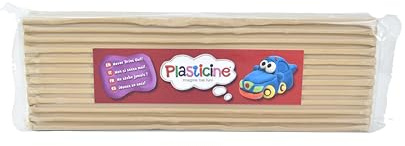 Plasticine 400 g, ljusbrun, modelleringspassa för animatörer och modellbyggare, lätt att forma, perfekt för skulpturer, modeller och stop-motion
