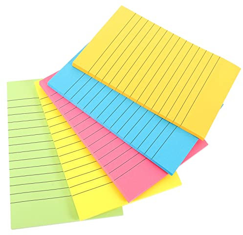 Tofficu Memo Sticker Mit Fluoreszierenden Farben Praktische Haftnotizen Für Büro Schule Und Zuhause Selbstklebende Linierte Notizblätter Für Erinnerungen Und Aufgaben