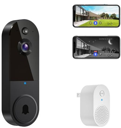 Safedoorbell the Smarter Way to Protect Your Home, Wireless Wi-Fi Video Doorbell Camera Ai Motion Detection, Wireless Video Doorbell, Safe Doorbells Camera, Motion Detection, Night Vision (Black-T)