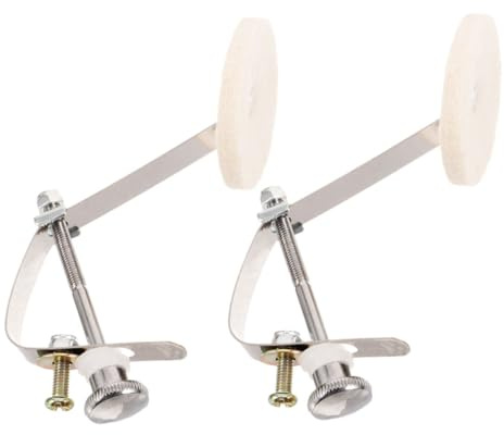 Trommeldämpfer 2 Stück Filz Klemm Tonregler mit Metallarm | Weiß, für Snare Drum und Jazz Drum, Legierung und Filz, Zubehör für Schlagzeug