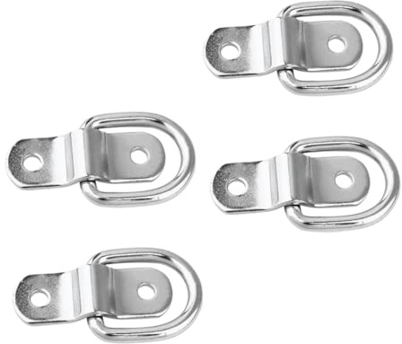 HOLIDYOYO 4pcs Heavy Duty D Rings Tie Down Anchors with Mounting Brackets Compact Iron Trailer Tie Down Rings for Truck Bed Motorcycle Straps Bungee Cords Secure Trailer Boat and Warehouse