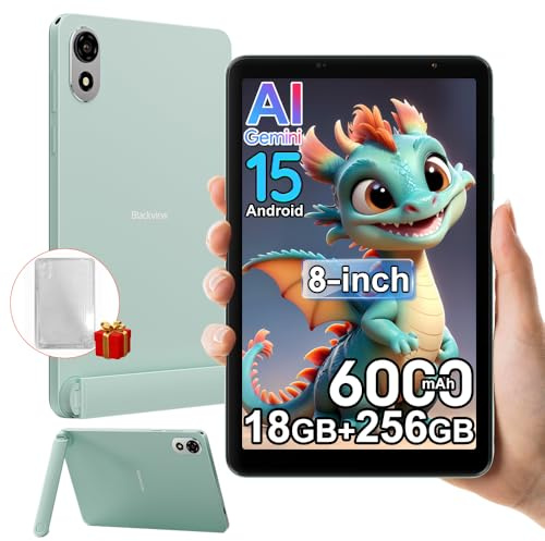 Blackview ZENO 1 8 Zoll Tablet Android 15, 18GB+256GB+2TB Erweiterung, Zwei Lautsprecher, 4G LTE 5G WiFi Gaming Tablet, 8MP AI Camera, 6000mAh, Gemini Al 2.0, 3,5mm Klinke/OTG/FM/Hall