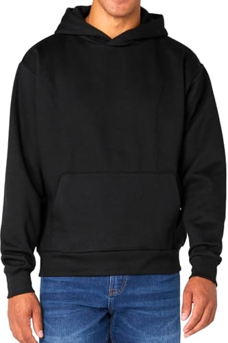 FM London Hoodie pour Homme, Sweat à Capuche pour Homme Essentials Légèrement Oversize, Texture Épaisse, en Coton Mélangé Respirant