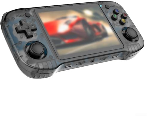 Yuanpgky Retro R46H Handheld Game Console with 4.5-Inch HD IPS Display, Open-Source System, Portable for Classic Gaming, ABS Build, Black(R46H-64G Black)