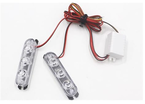 1 Paio Di Luci Della Polizia 3 Luci Stroboscopiche A LED Lampeggianti Automatici Luce Stroboscopica Luce Di Emergenza Per Auto E Moto. Fanale Posteriores
