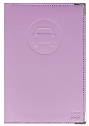 Color Pop Porte-papiers Voiture - Fabrication française - PVC – PAPIERS Francais - Etui Carte Grise - Permis de Conduire - 15 x 10,2 cm (Lilas)