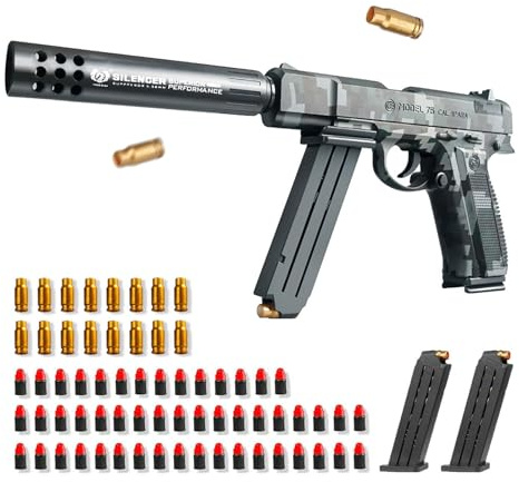 SiheToys Toy Guns with Soft Bullets, Pretend Plastic Toy Pistol, Education Foam Blaster for Outdoor Play, Birthday Present