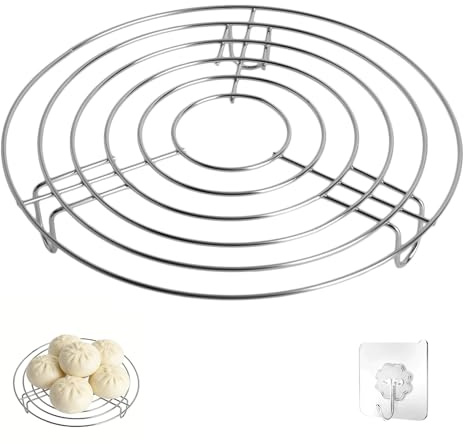 Stainless Steel Steam Freeze, 20 cm, Robust Insert Rack for Cooking Pots, Versatile Steamer Insert & Cooling Rack, Sturdy Round Grate for Steaming, Cooling & Baking (20 × 3 cm)