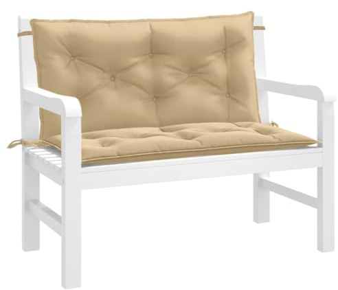 Frdhee Sitzkissen Esszimmerstuhl Stuhlauflagen,Gartenbank-Auflagen 2 STK. Melange Beige 100x50x7 cm Stoff für Garten, Camping, Gastronomie oder Bistro