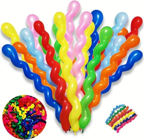 Godfather Long Spiral Modelling Balloons Mixed Coloured Twisting Latex Magic Balloons for Party Birthday Wedding Decorations (Multicolor 20 Pcs)
