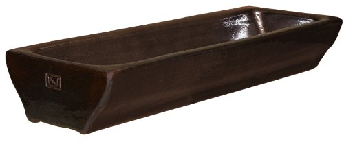 Futtertrog, 30 x 60 cm, Dunkelbraun aus Steinzeug (hochwertige Keramik)