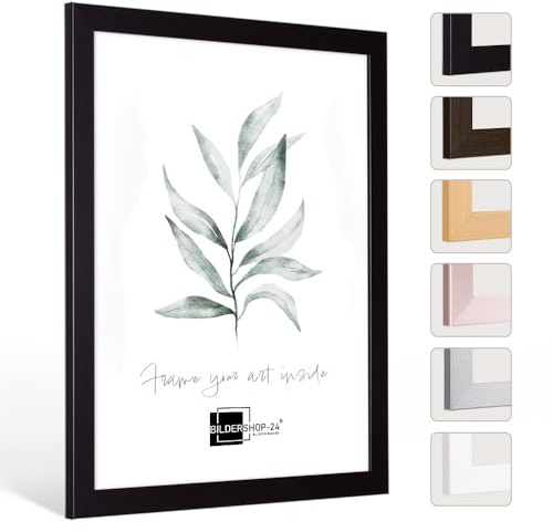 Bildershop-24 Bilderrahmen Monza in SCHWARZ in 40 X 50 cm Fotorahmen, Wechselrahmen, Posterrahmen, Puzzlerahmen