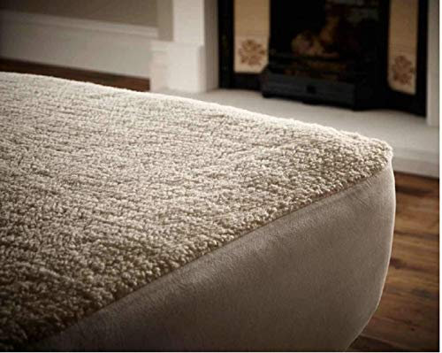 Luxus Fleece-Unterdecke zum Spannen, kuschelig warm, alle Größen, beste Qualität, Fleece, beige, SUPER KING- 180×200+30CM