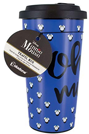 Minnie Disney Mouse Reisebecher, wiederverwendbar, isolierte Kaffee- und Teeflasche, leicht zu reinigen, doppelwandige Isolierung, 450 ml Fassungsvermögen, auslaufsicher