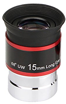 Svbony Okular Teleskop 1,25”, Teleskop Okular 15mm FMC 68° Ultraweitwinkel, Angenehmes Sichtfeld, Zubehör für Mondsternhaufen Milchstraße Beobachten