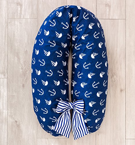 LOOLAY® Stillkissen XXL SUPER WEICH + Schleife (Anker Marineblau (Schleife Streifenmuster Marineblau))