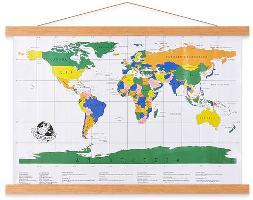 Benjia A2 Poster Frame Frames 42x59, Magnetic Light Wood Wooden Poster Hangers Hanger Hanging Kit for Canvas Artwork Art Print (42cm / 16.5, Teak Colour)