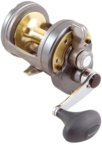 Shimano - Tyrnos – Multiplikatorrolle zum Hochseerangeln, Schwarz/Gold