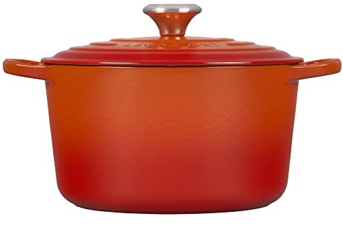 Le Creuset Bräter Signature rund hoch 24 cm Ofenrot