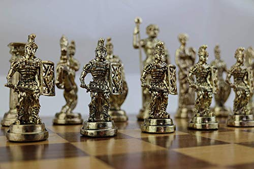 (Nur Schachfiguren) Historische handgefertigte Rom-Figuren Metall Schachfiguren Big Size King 10,9 cm (Brett ist nicht im Lieferumfang enthalten)