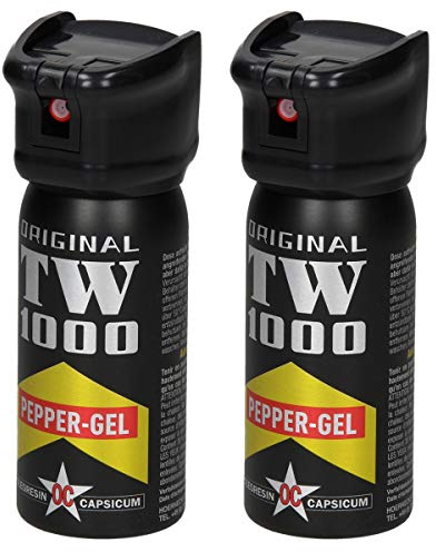 2 Stück Pfefferspray Pfeffergel zur Selbstverteidigung - 50 ml - bis zu 5m Reichweite - mit Flip Top - Pfefferspray zur Tierabwehr Tierabwehrspray Verteidigungsspray Pepperspray Abwehrspray Pepper Gel