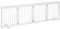 PawHut Freestanding Pet Gate 4 Panel Wooden Dog Barrier Folding Safety Fence with Support Feet up to 204cm Long 61cm Tall for Doorway Stairs White